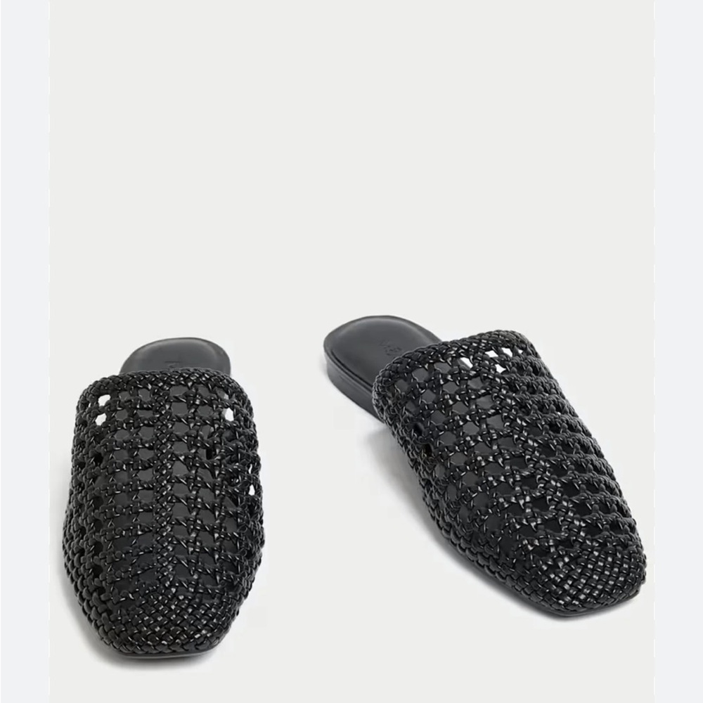 Marks & Spencer Black Woven Mules